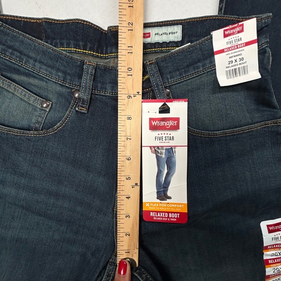Wrangler Five Star Premium Men's Relaxed Boot Jeans Dark Wash 29x30 Flex NWT - Picture 5 of 8